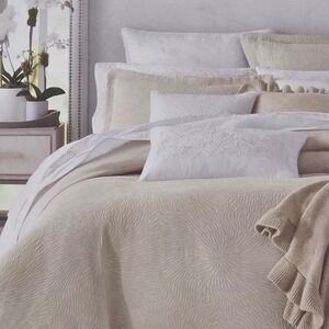 Sky Woven Mums Comforter Cover Set Twin Beige 100% Cotton Floral 2pc New